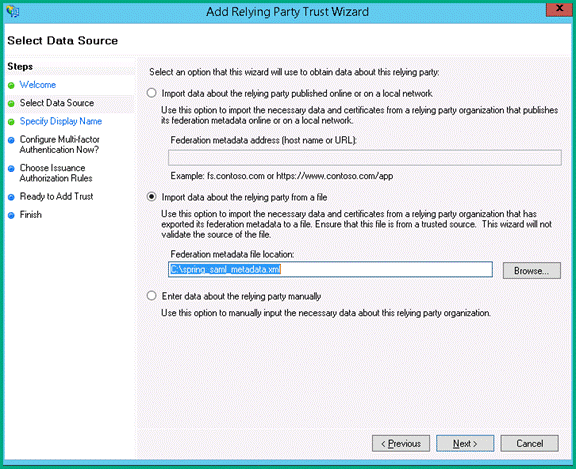 ADFS Configuration With Helical Insight