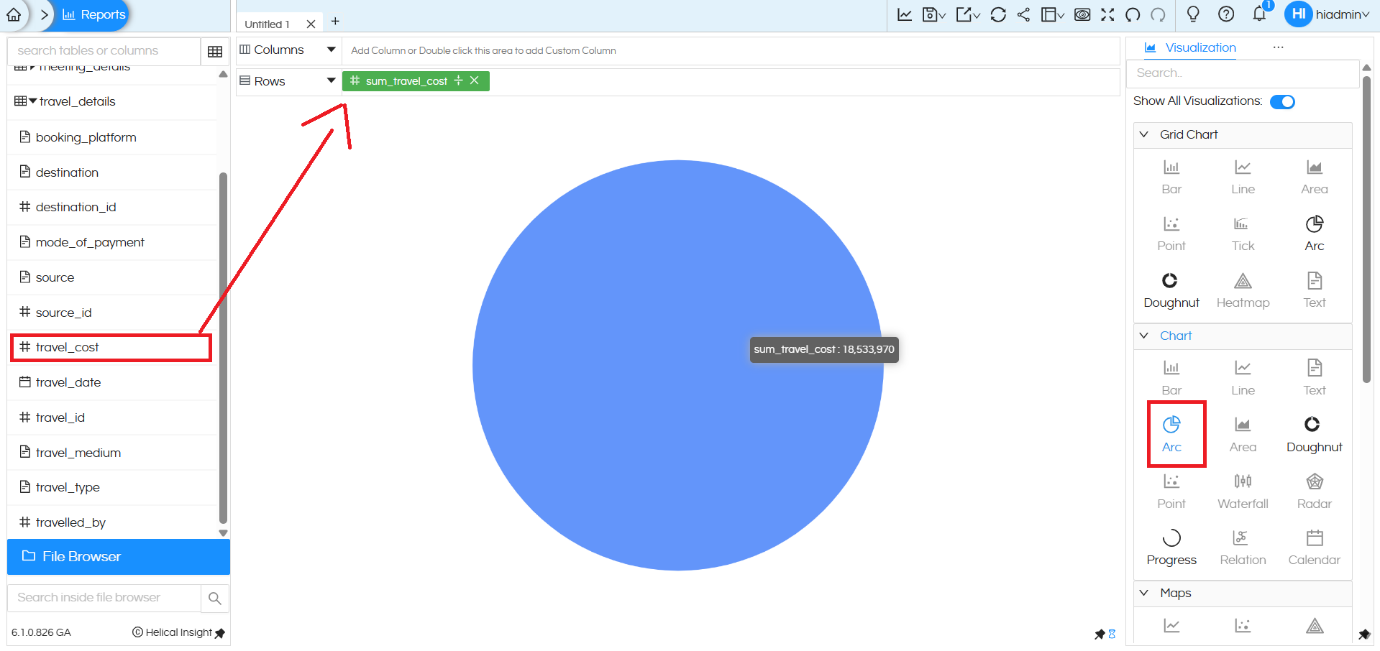 How to create an Arc/Pie chart