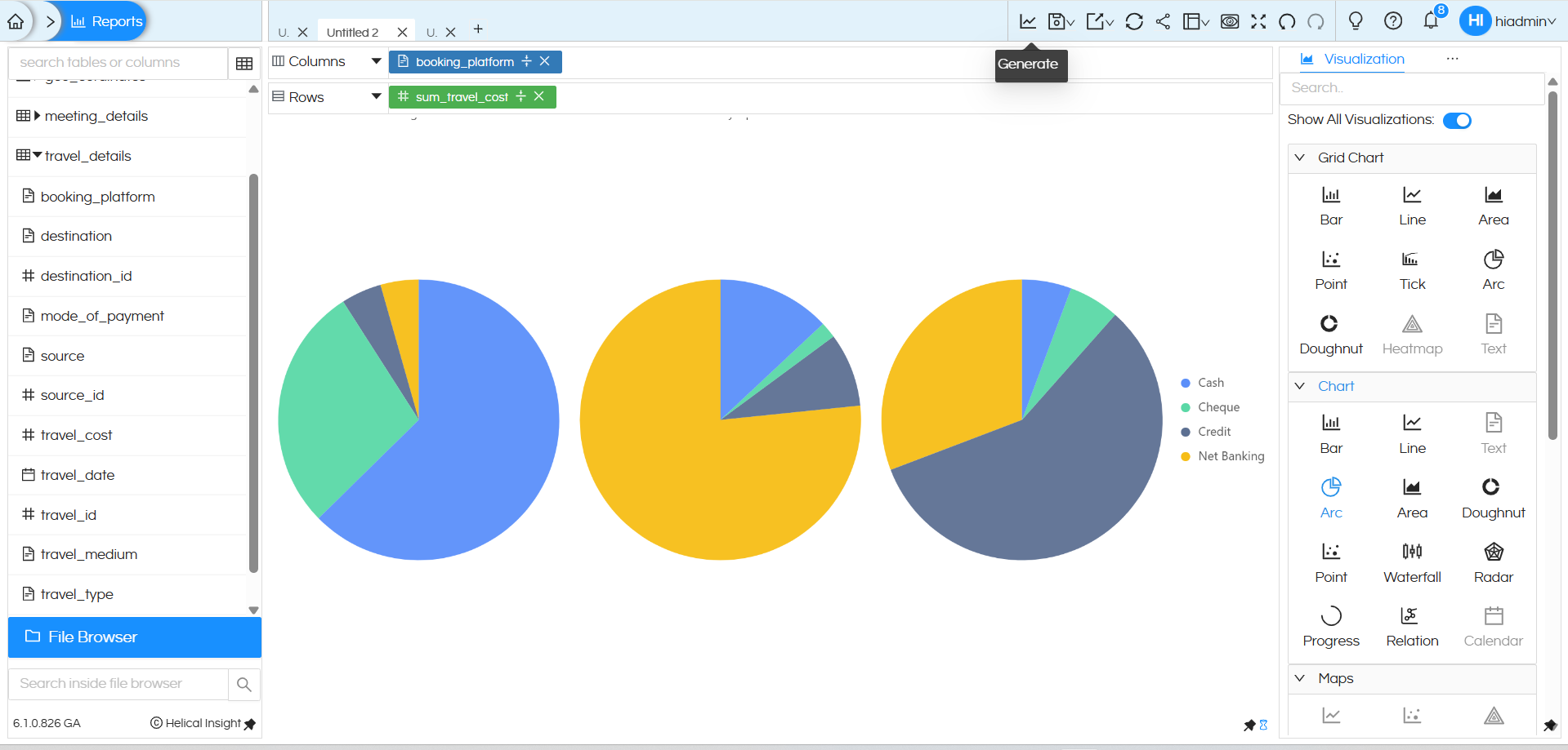 How to create an Arc/Pie chart