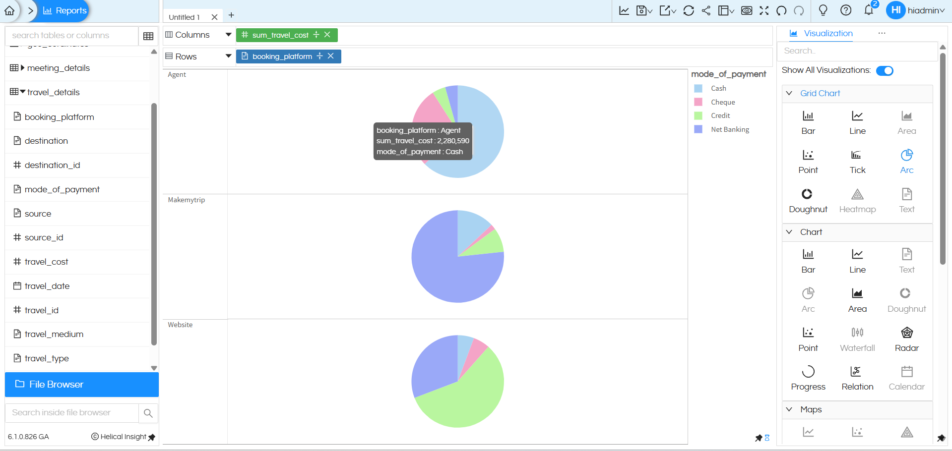 How to create an Arc/Pie chart