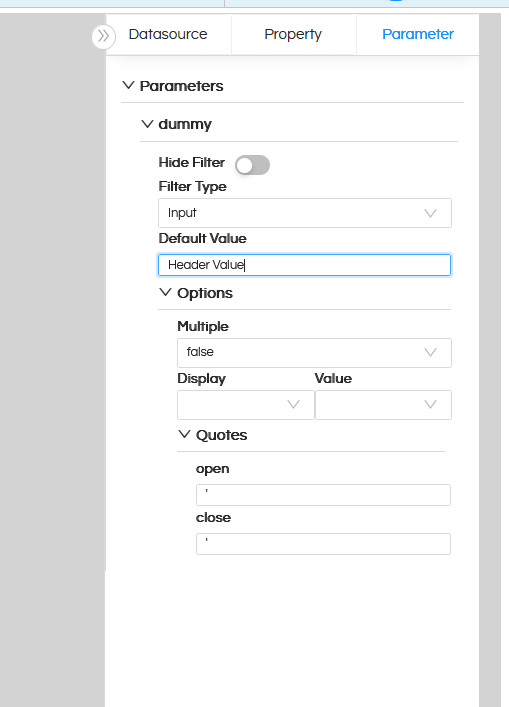 Creating custom Input Filter to pass value and display in canned report