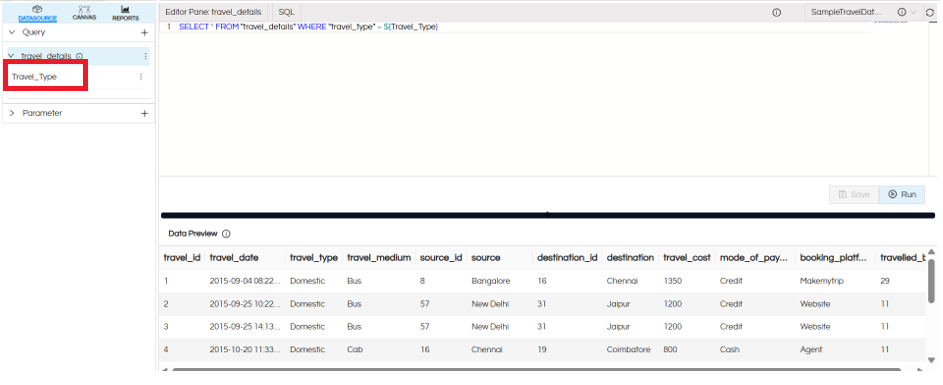 Usage of Crosstab Component in canned Reporting