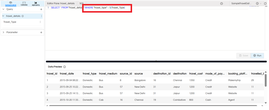 Usage of Crosstab Component in canned Reporting