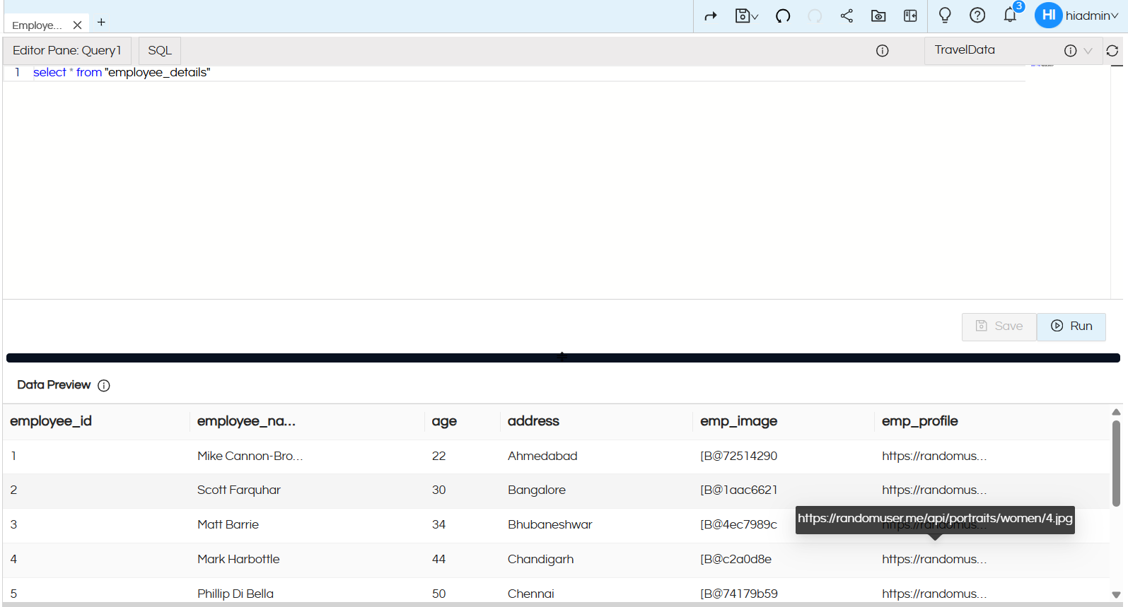 Display Image stored in DB in Canned Report