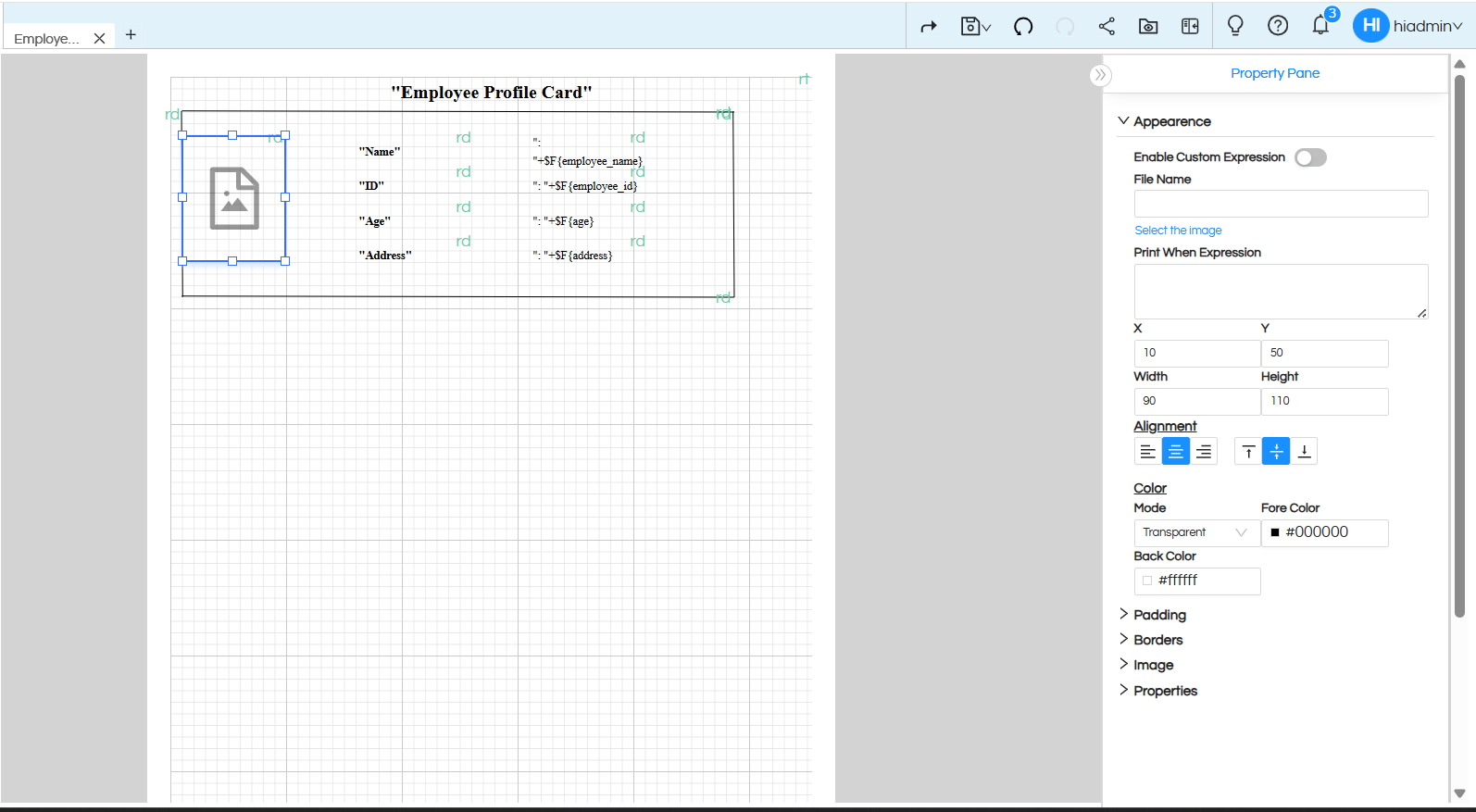 Display Image stored in DB in Canned Report
