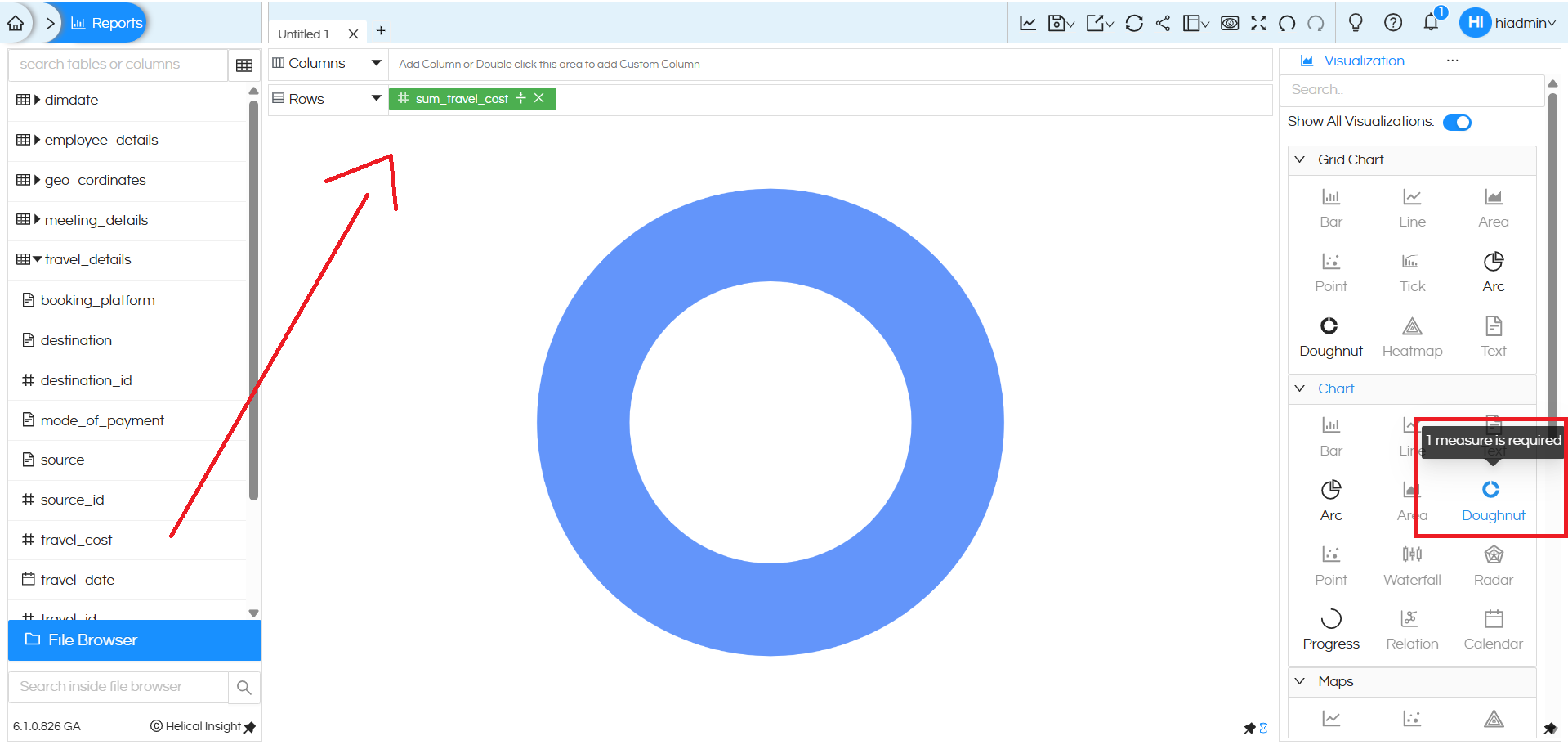 how to create an Donut chart