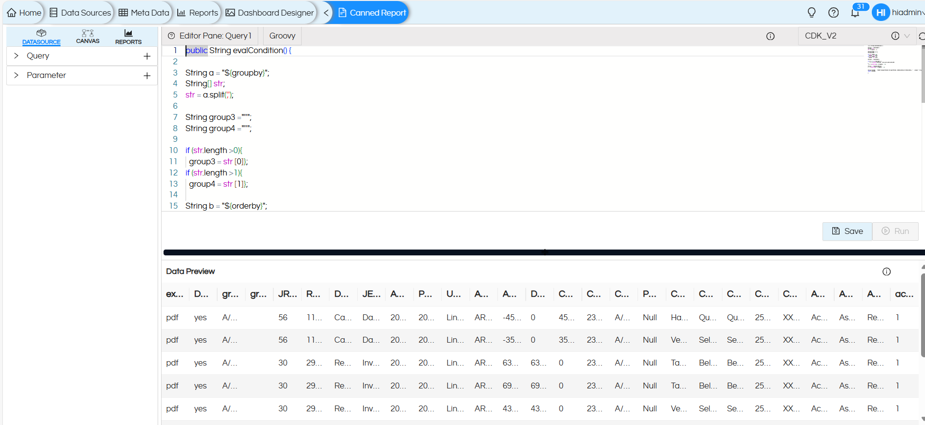 Dynamic Report Creation with user driven fields for GroupBy, OrderBy etc