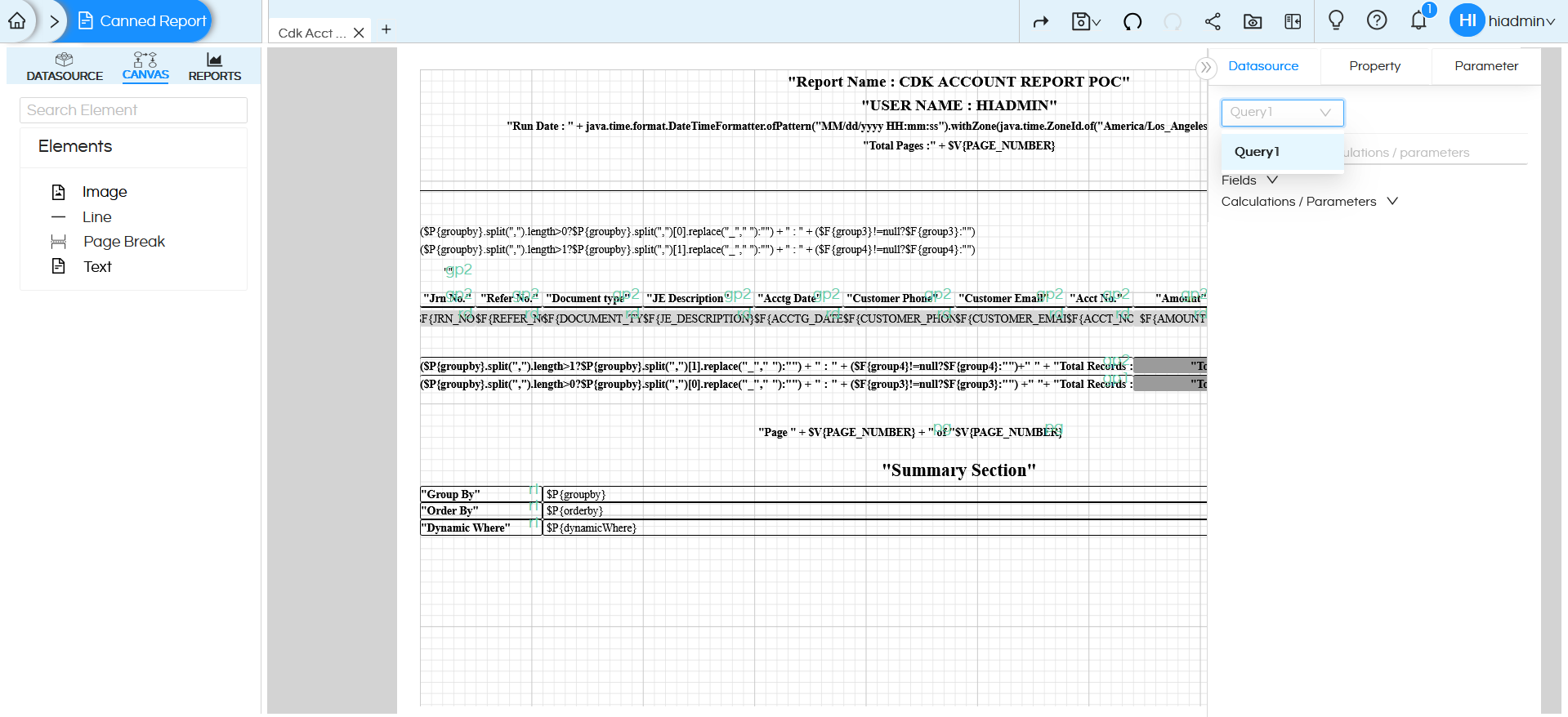 Dynamic Report Creation with user driven fields for GroupBy, OrderBy etc