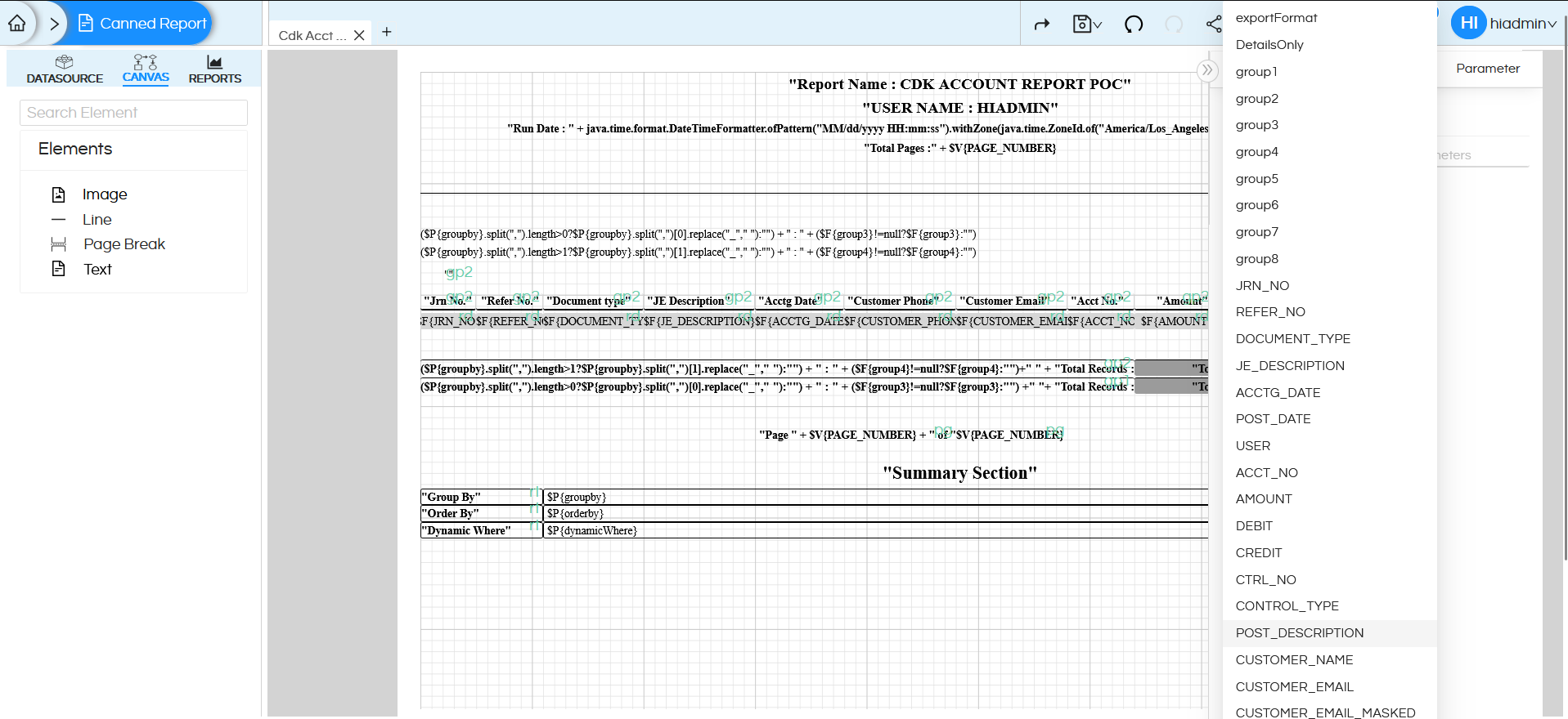 Dynamic Report Creation with user driven fields for GroupBy, OrderBy etc