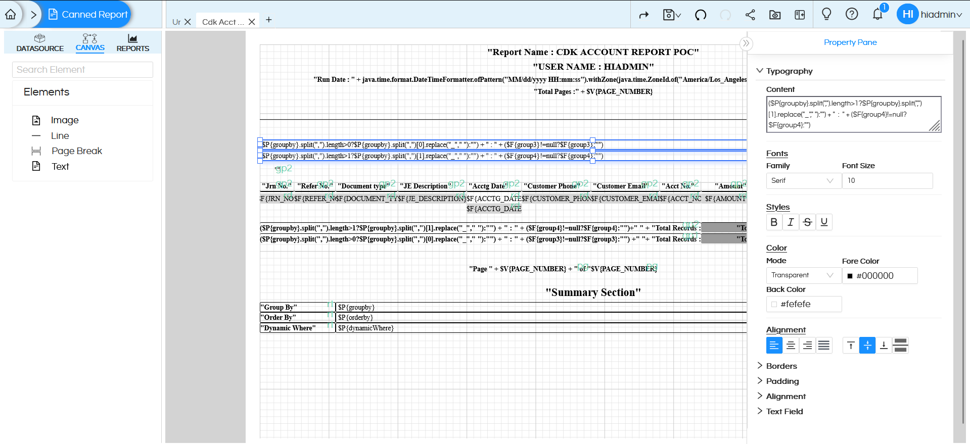 Dynamic Report Creation with user driven fields for GroupBy, OrderBy etc