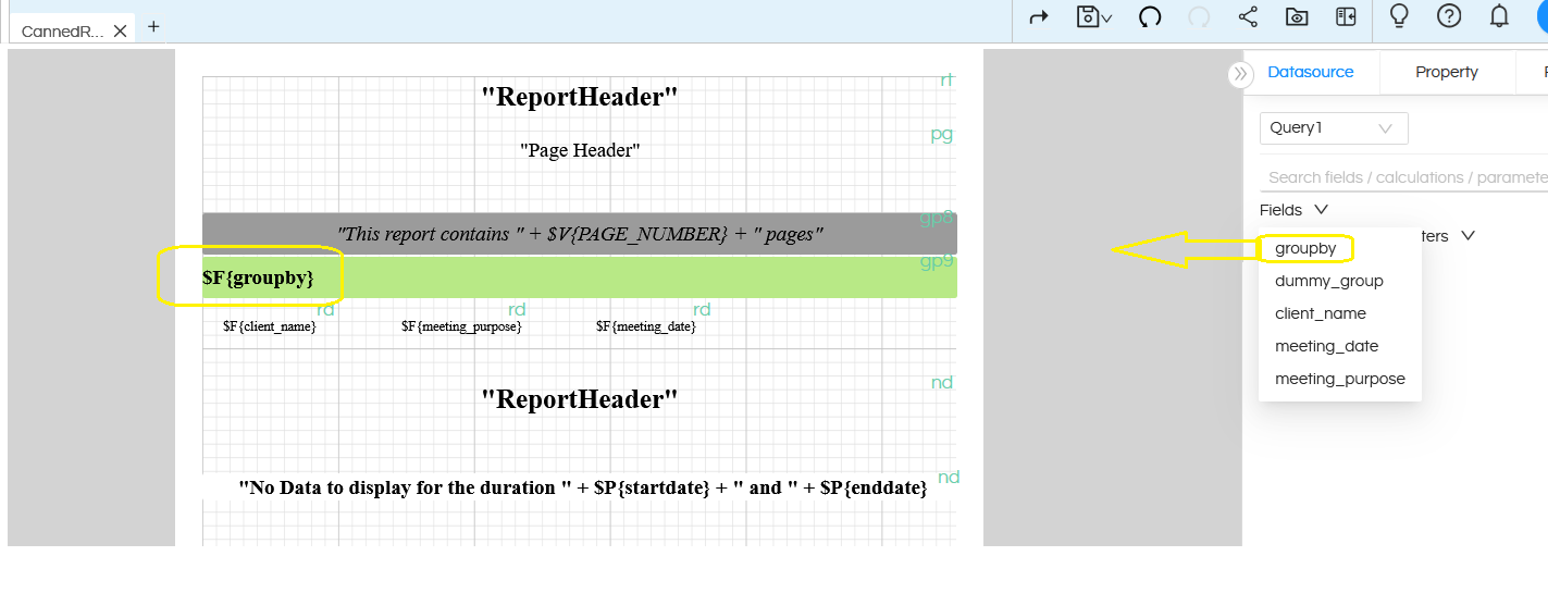 Dynamic Report Creation with user driven fields for GroupBy, OrderBy etc