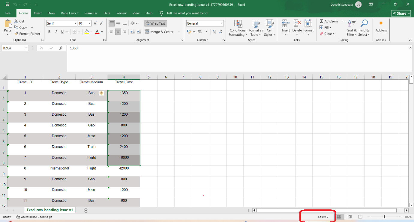 Export of Canned Report with native data type