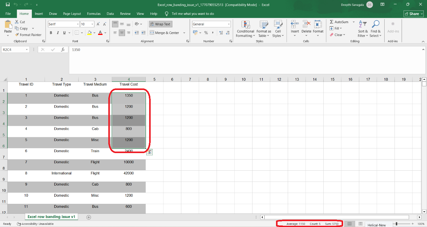 Export of Canned Report with native data type