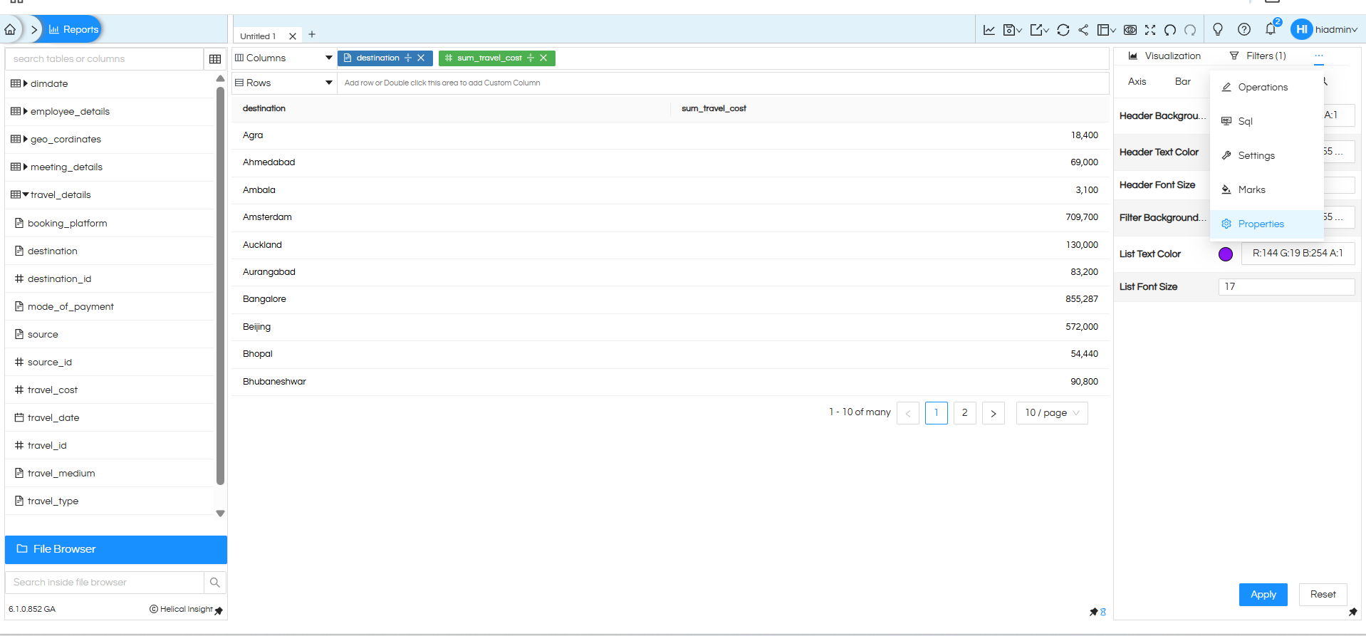 How to create a Point Chart