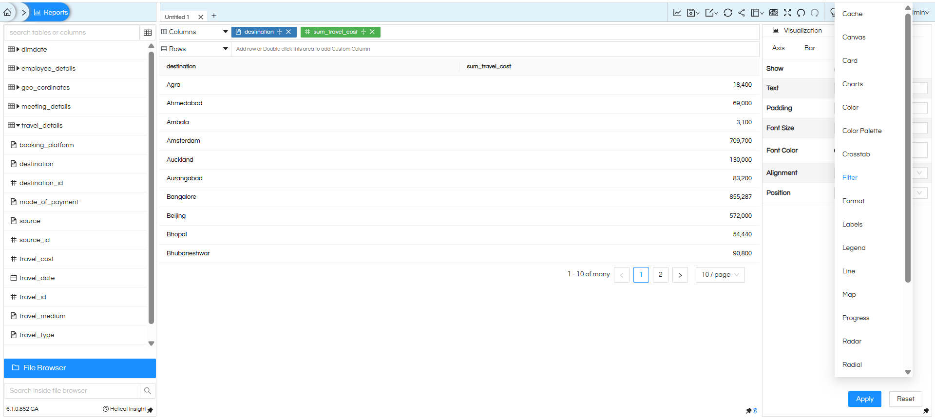 How to create a Point Chart