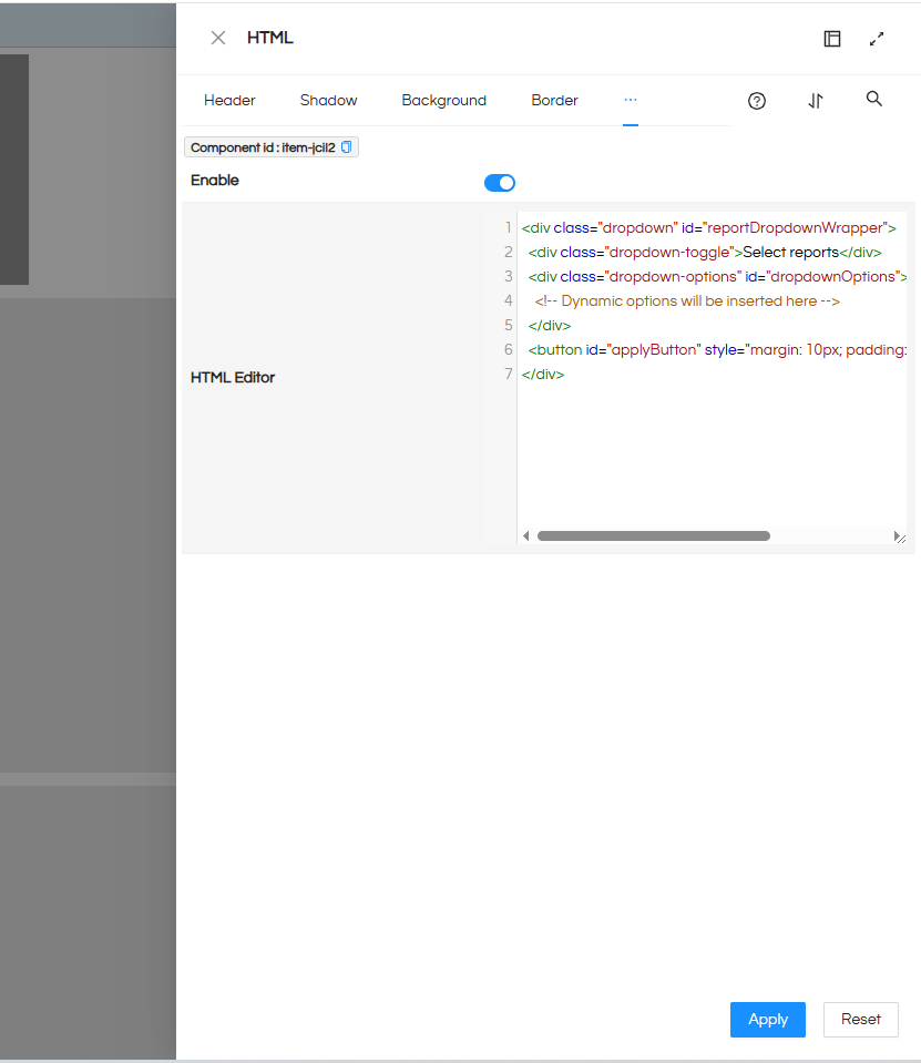 Generating Reports Dynamically in dashboard based on the values in a drop down