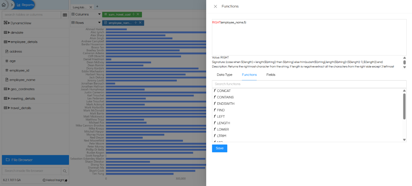 Handling long text names in visualization