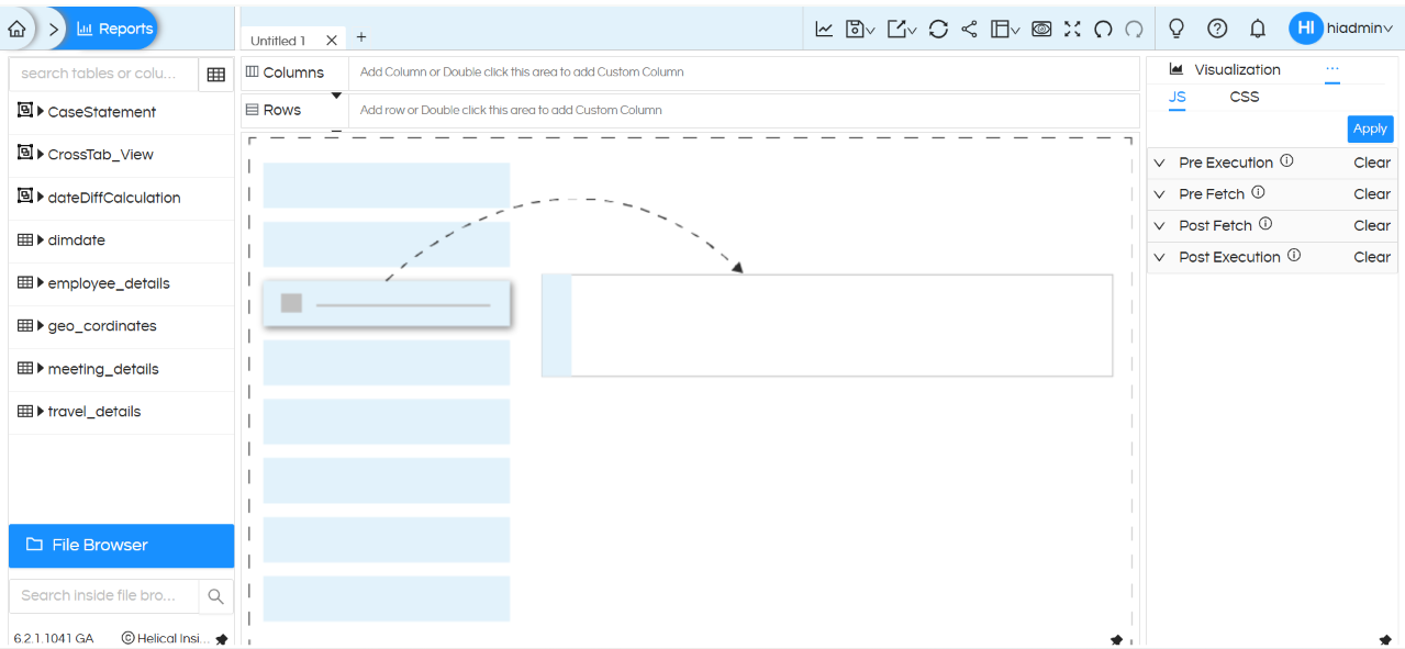 How to Add CSS and JS in Helical Insight Interactive Adhoc HReport Designer