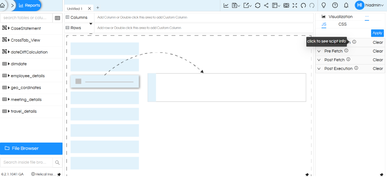How to Add CSS and JS in Helical Insight Interactive Adhoc HReport Designer