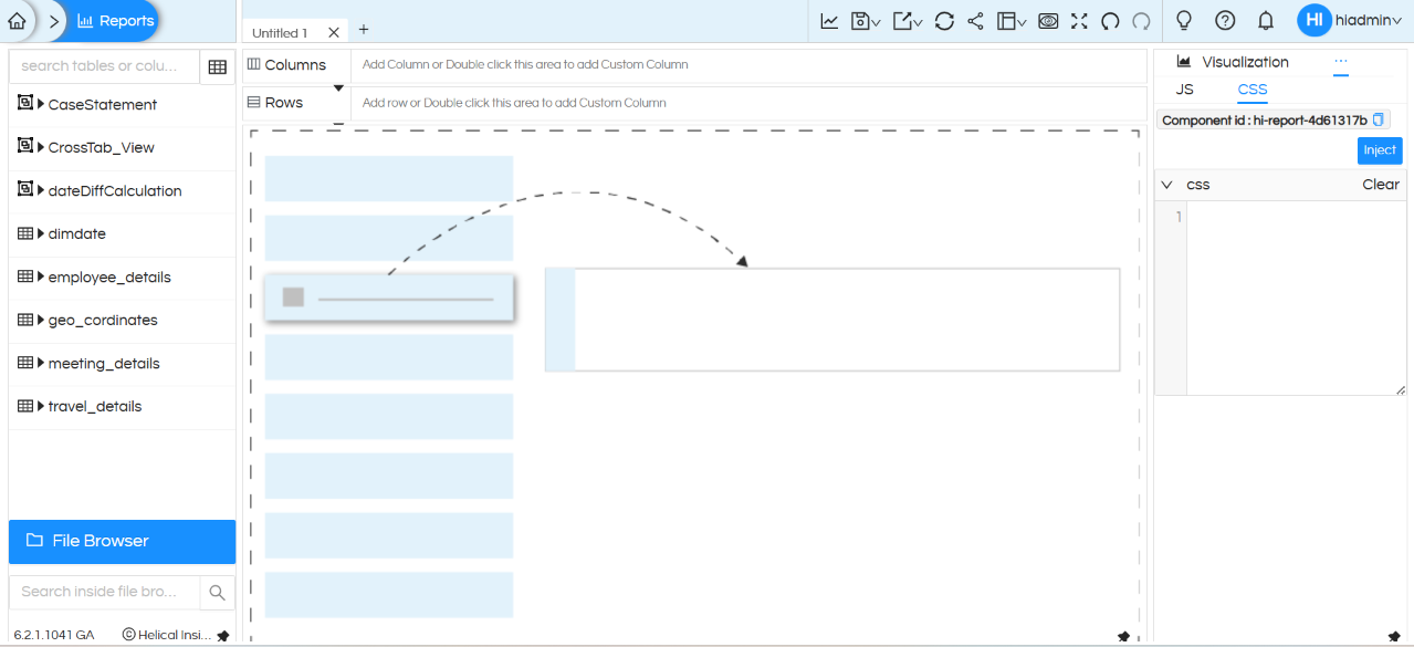 How to Add CSS and JS in Helical Insight Interactive Adhoc HReport Designer