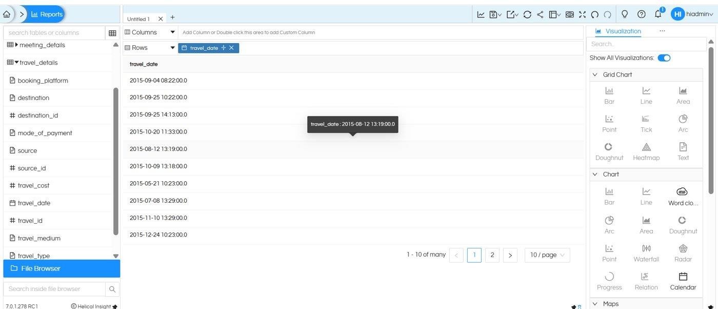 How to Apply and Remove Database Functions in Helical Insight