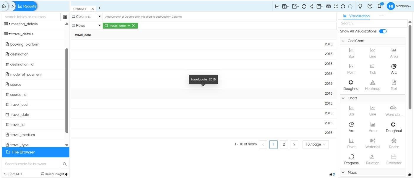 How to Apply and Remove Database Functions in Helical Insight