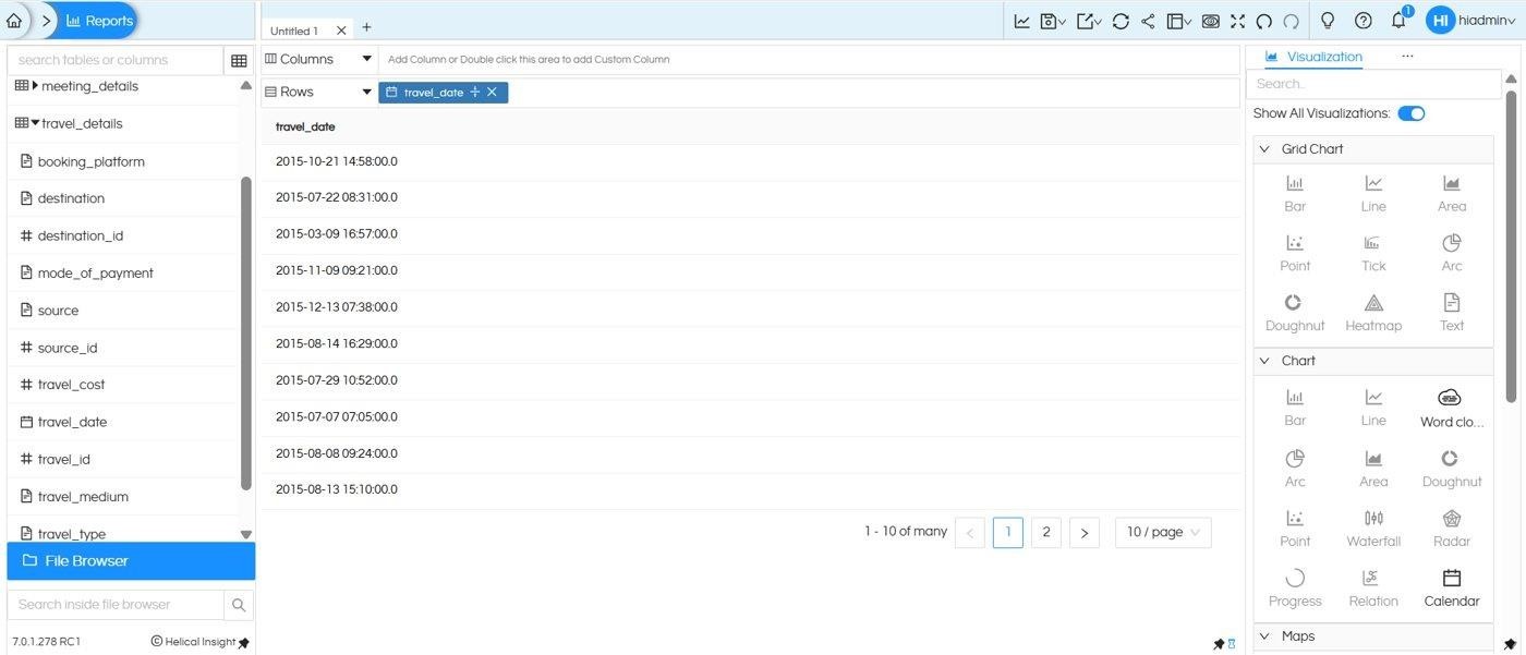 How to Apply and Remove Database Functions in Helical Insight