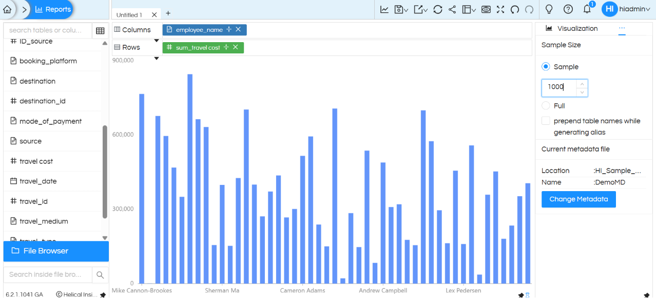How to Limit the Number of Records in Helical Insight Interactive Reports Designer (HReport Module)