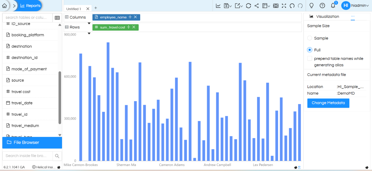 How to Limit the Number of Records in Helical Insight Interactive Reports Designer (HReport Module)