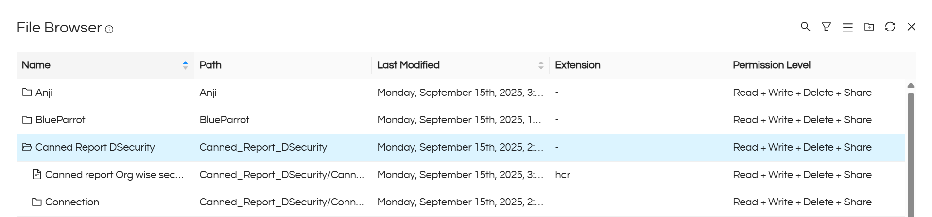 Implementing Data Security In Canned Reports Based On Logged In Organization Name