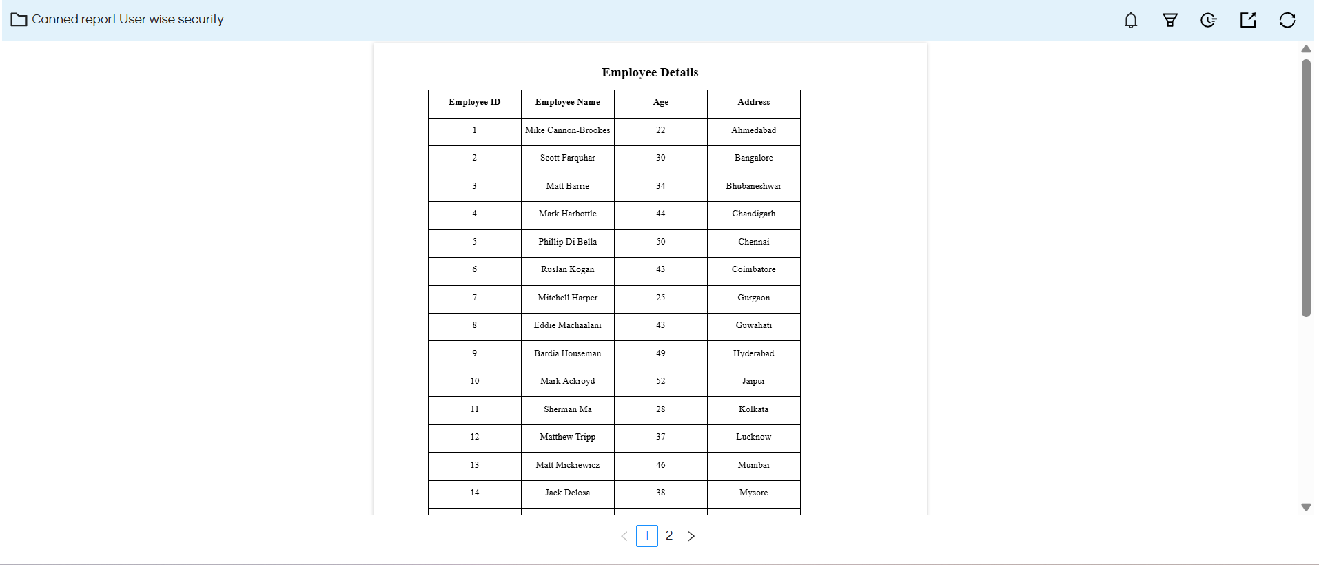 Implementing Data Security In Canned Reports Based On Logged In User Name