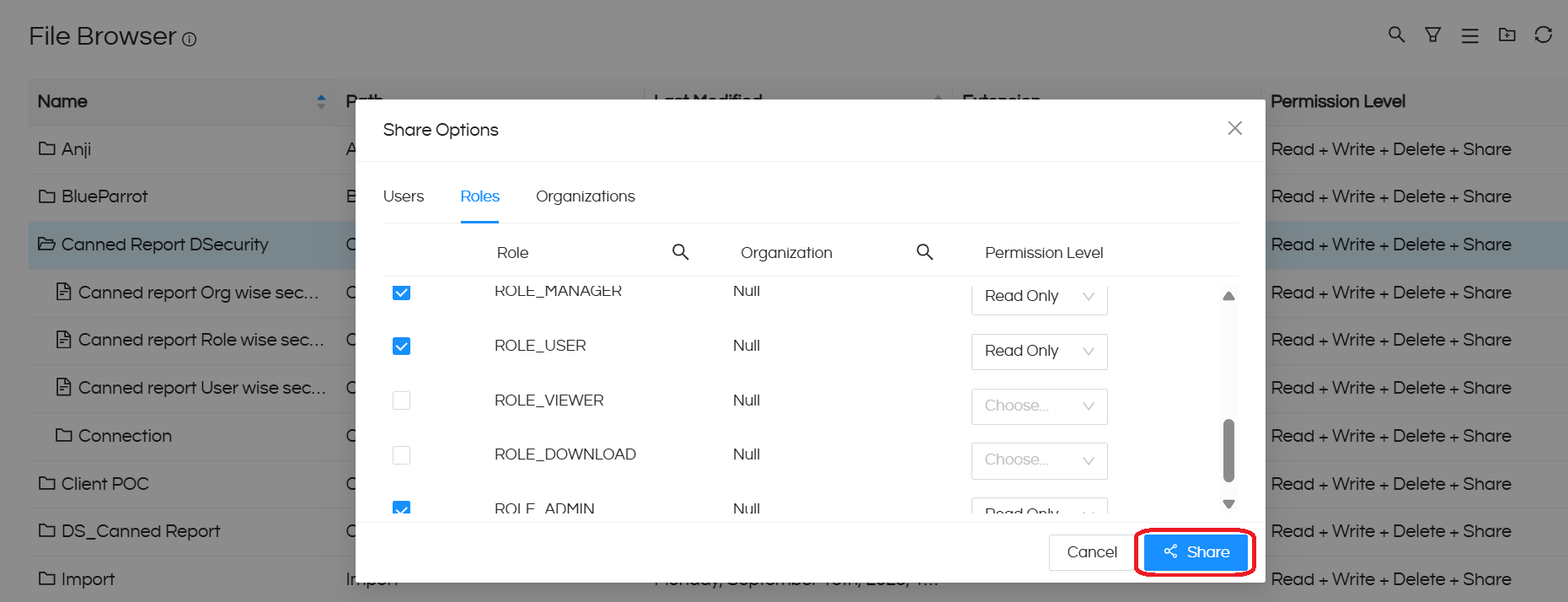Implementing Data Security In Canned Reports Based On Logged In User’s Role