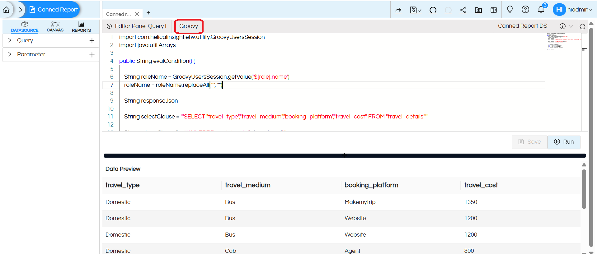 Implementing Data Security In Canned Reports Based On Logged In User’s Role
