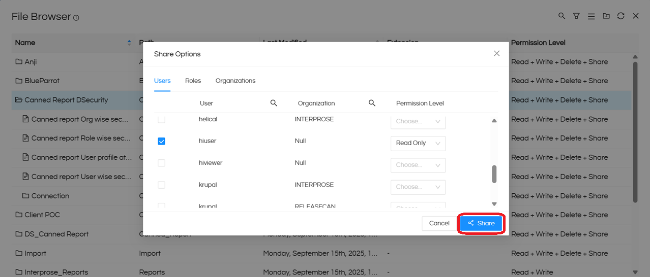 Implementing Data Security in Canned Reports Based on Logged In User's Profile Attributes