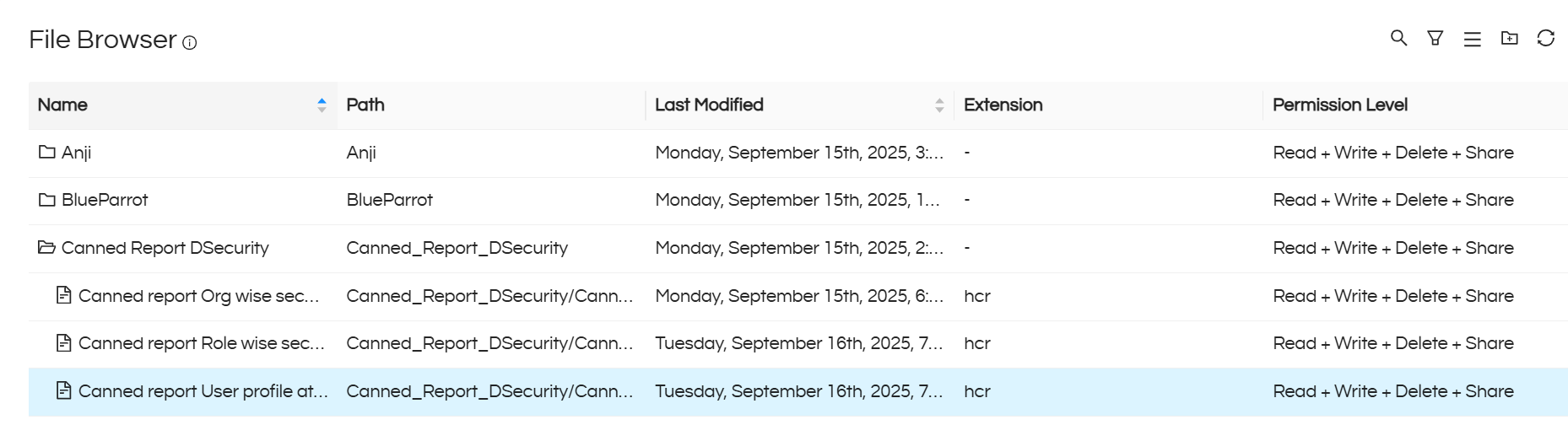 Implementing Data Security in Canned Reports Based on Logged In User's Profile Attributes