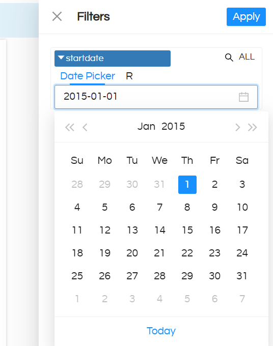 Input parameters / Filter Types: Canned Report