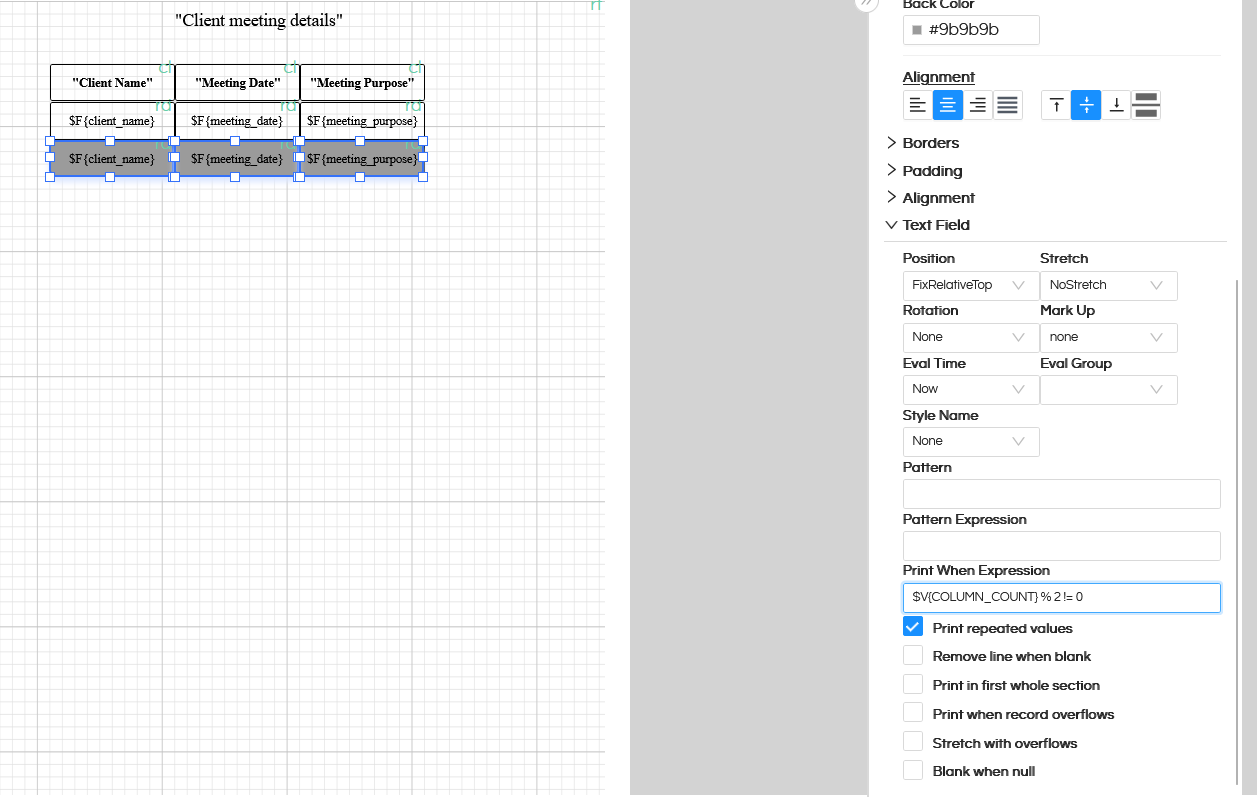 Row Banding in Canned Reporting