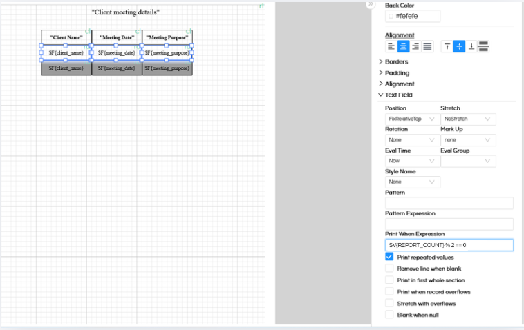 Row Banding in Canned Reporting