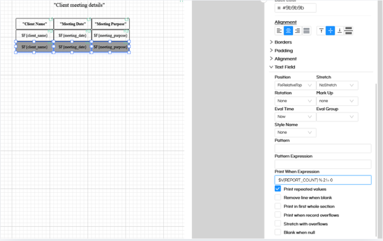 Row Banding in Canned Reporting