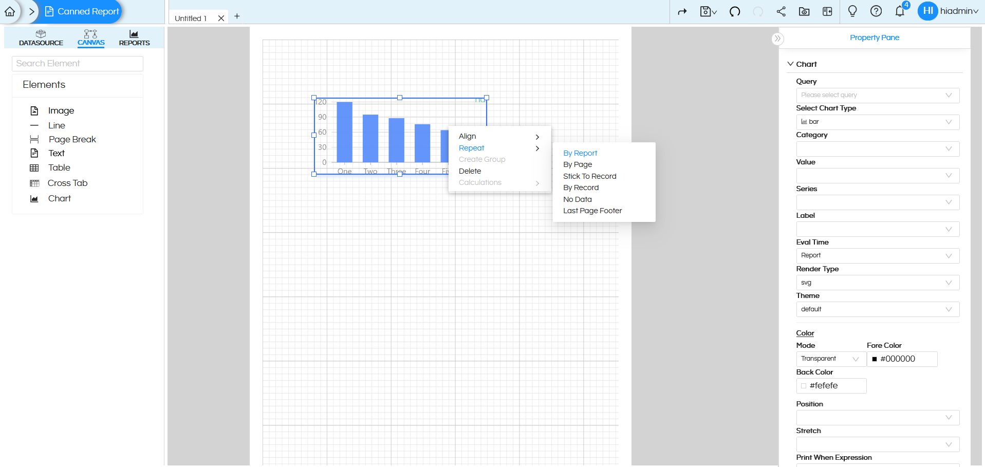 Usage of Crosstab Component in canned Reporting