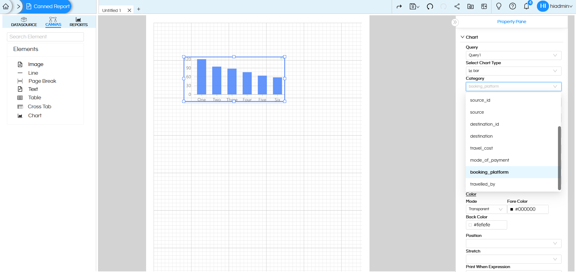 Usage of Crosstab Component in canned Reporting
