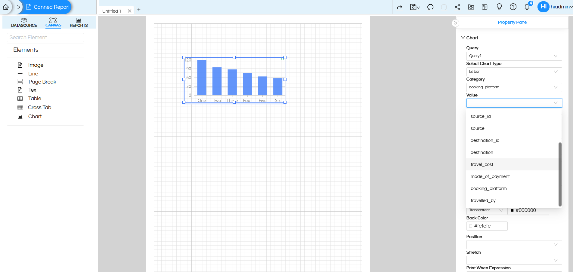 Usage of Crosstab Component in canned Reporting