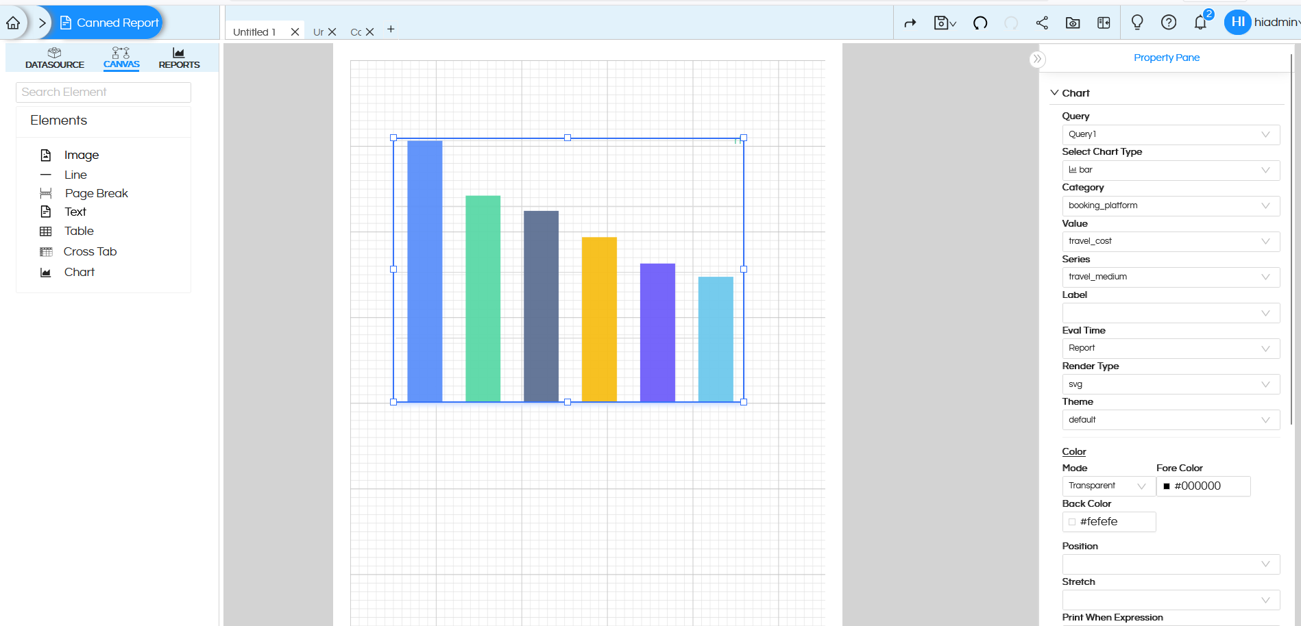 Usage of Crosstab Component in canned Reporting