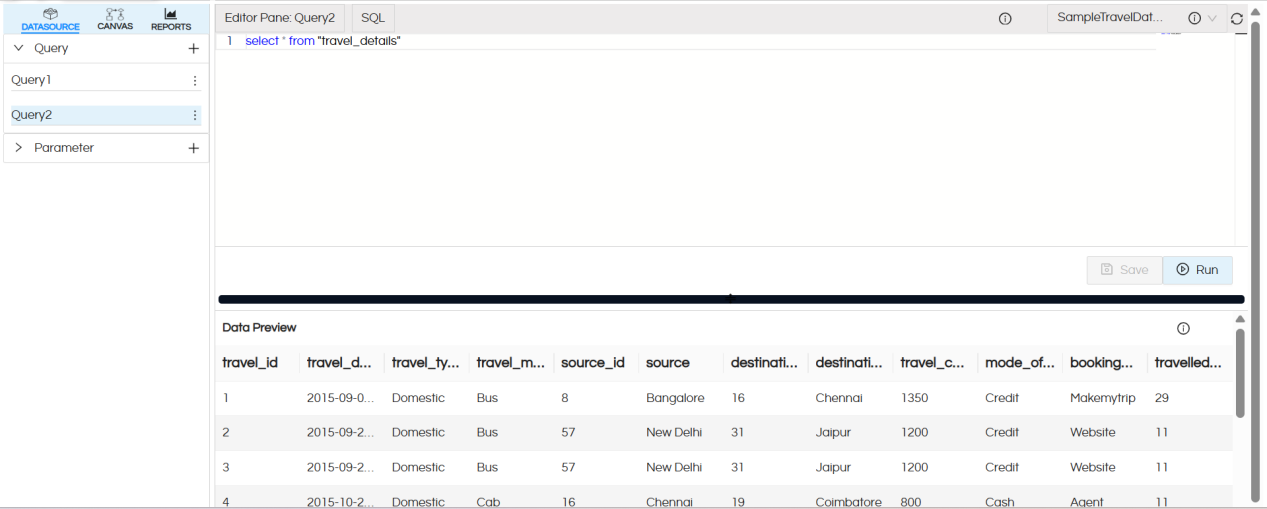 Usage of Crosstab Component in canned Reporting