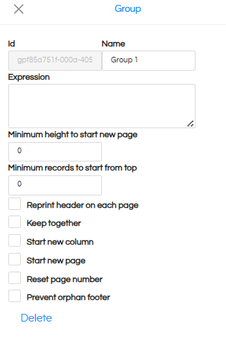 Usage of Table Component in canned Reporting