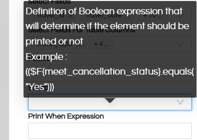 Usage of Table Component in canned Reporting