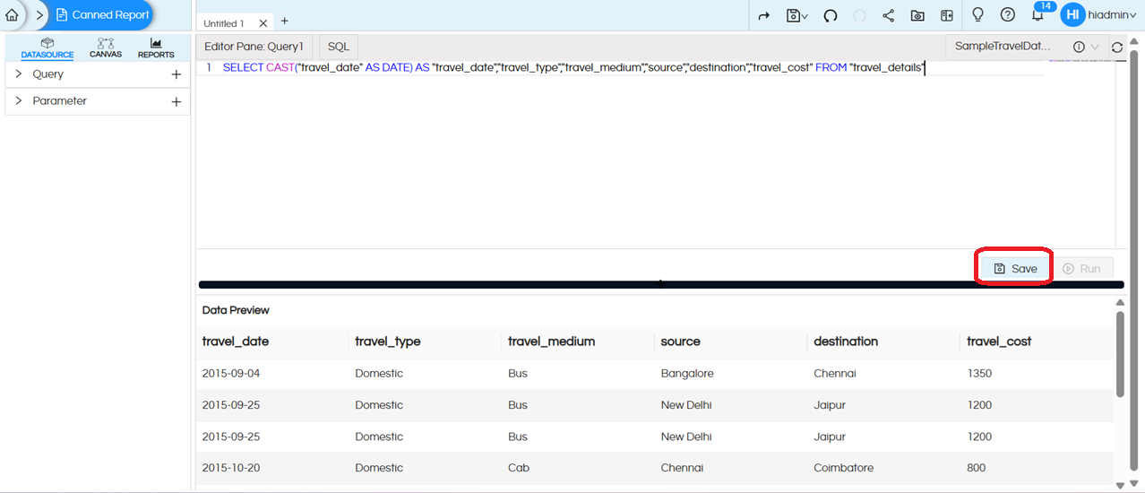 Using Date Picker as an Input Parameter/Filter in Canned Reporting