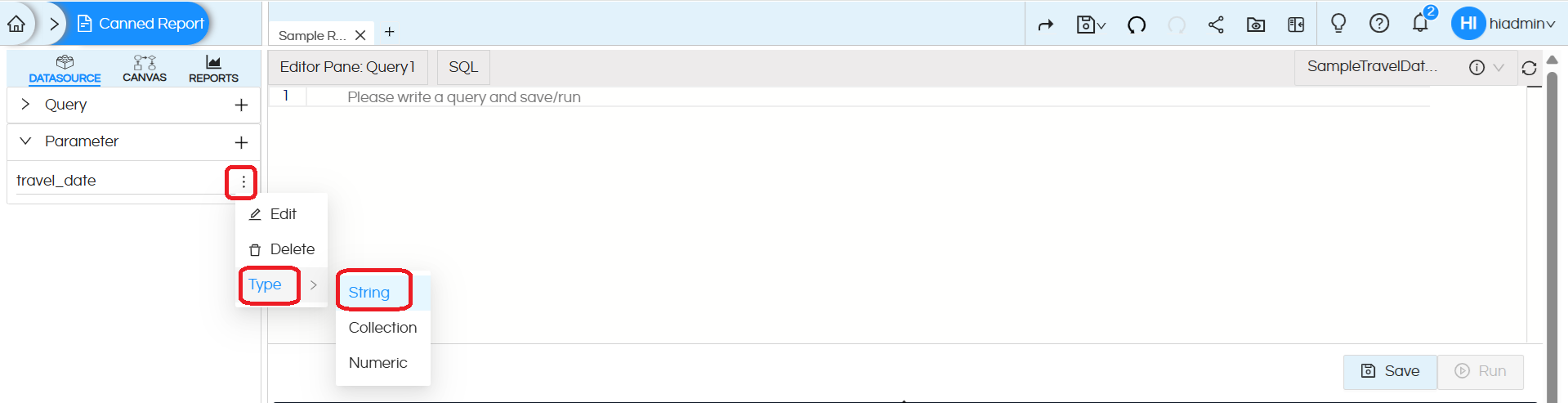 Using Date Picker as an Input Parameter/Filter in Canned Reporting