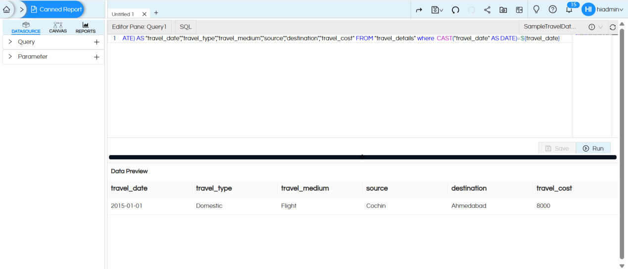 Using Date Picker as an Input Parameter/Filter in Canned Reporting