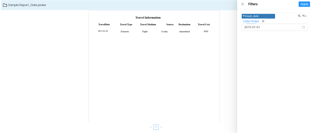 Using Date Picker as an Input Parameter/Filter in Canned Reporting
